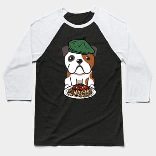 Dog eating Spaghetti - bulldog Baseball T-Shirt